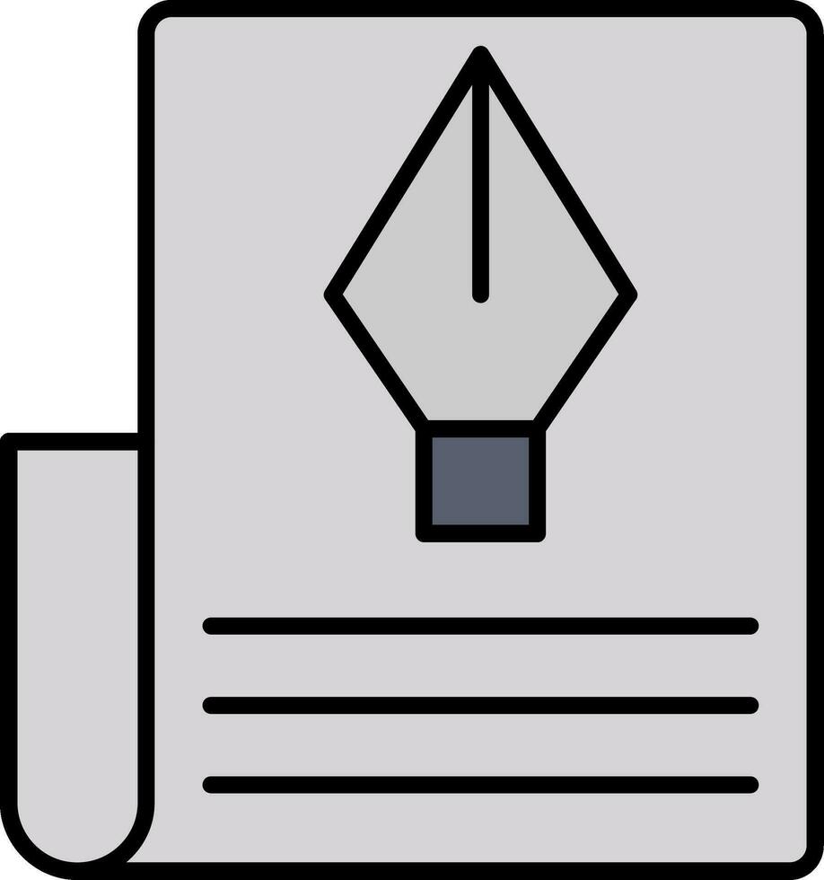 icône remplie de ligne de document vecteur