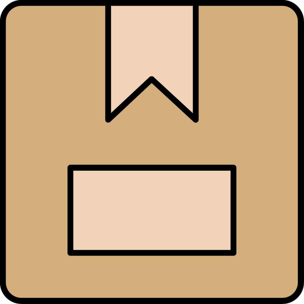 paquet boîte ligne rempli icône vecteur
