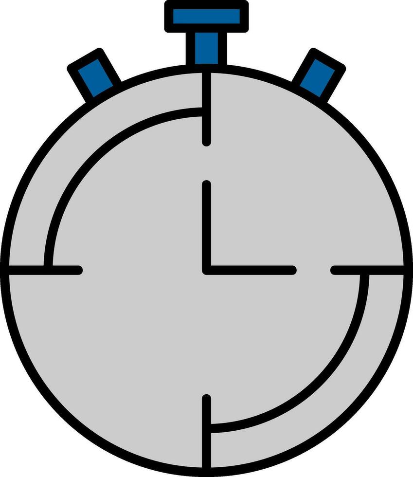 icône remplie de ligne de chronomètre vecteur