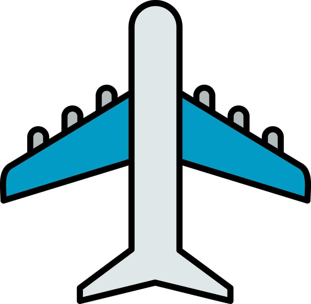 icône remplie de ligne d'avion vecteur