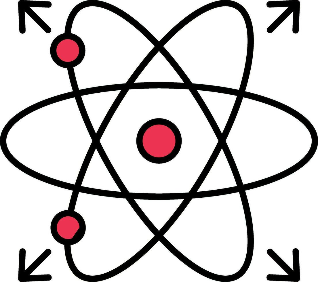 atome ligne rempli icône vecteur