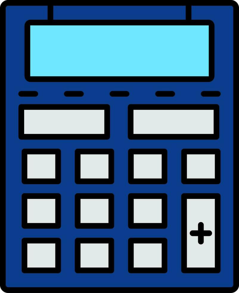 icône remplie de ligne de calculatrice vecteur