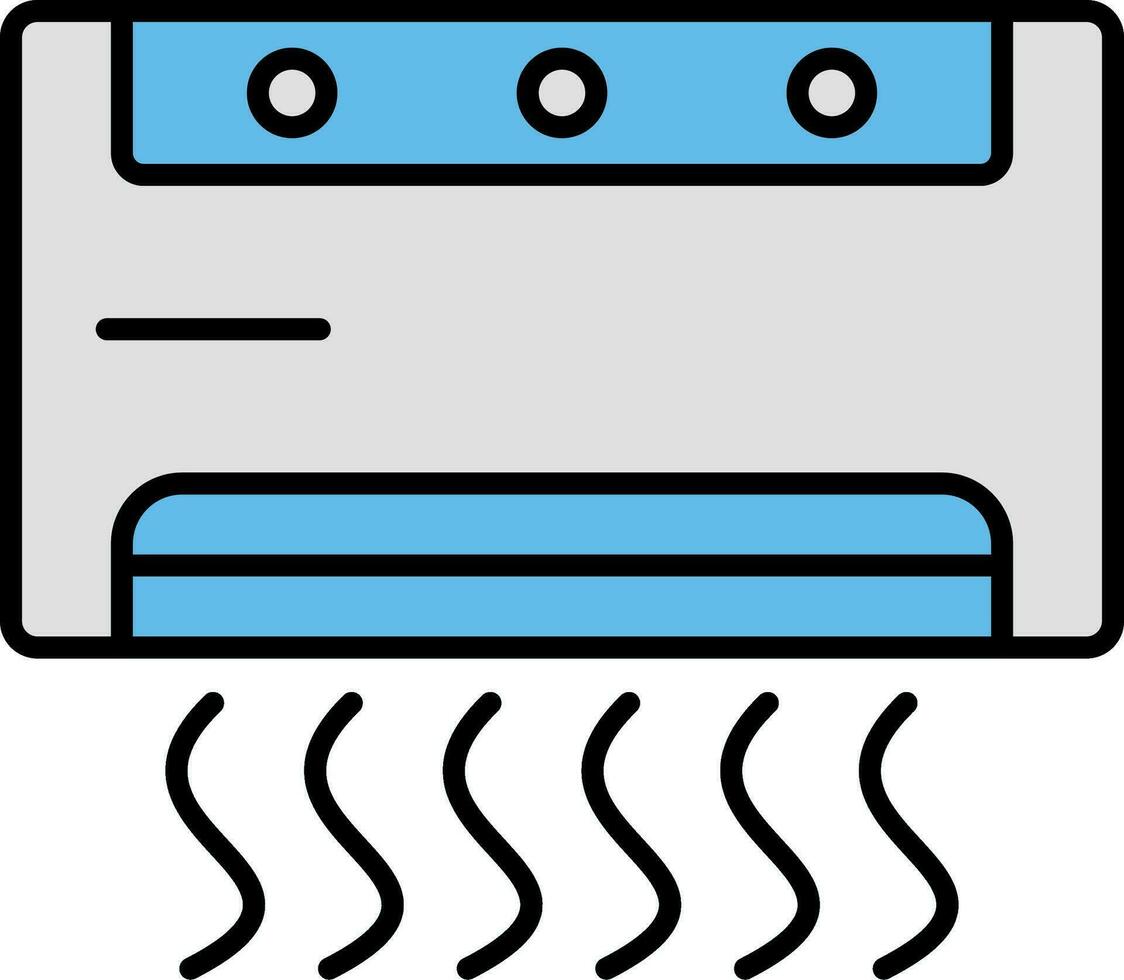 icône remplie de ligne de climatiseur vecteur