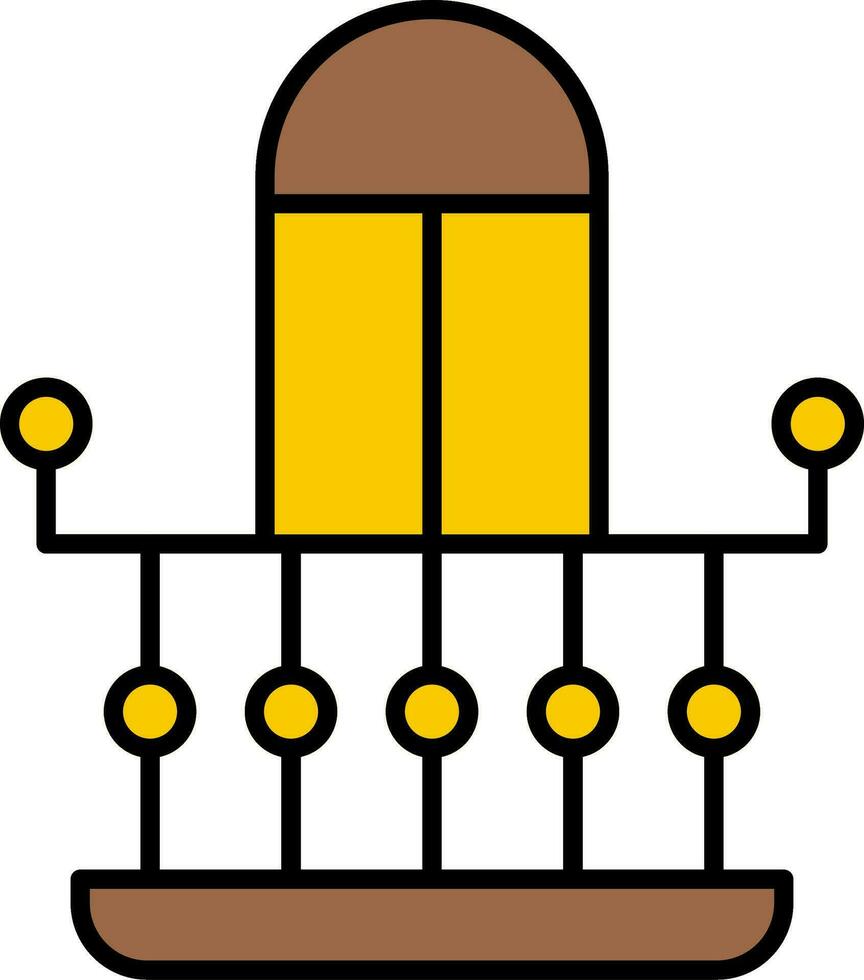 icône remplie de ligne de balcon vecteur
