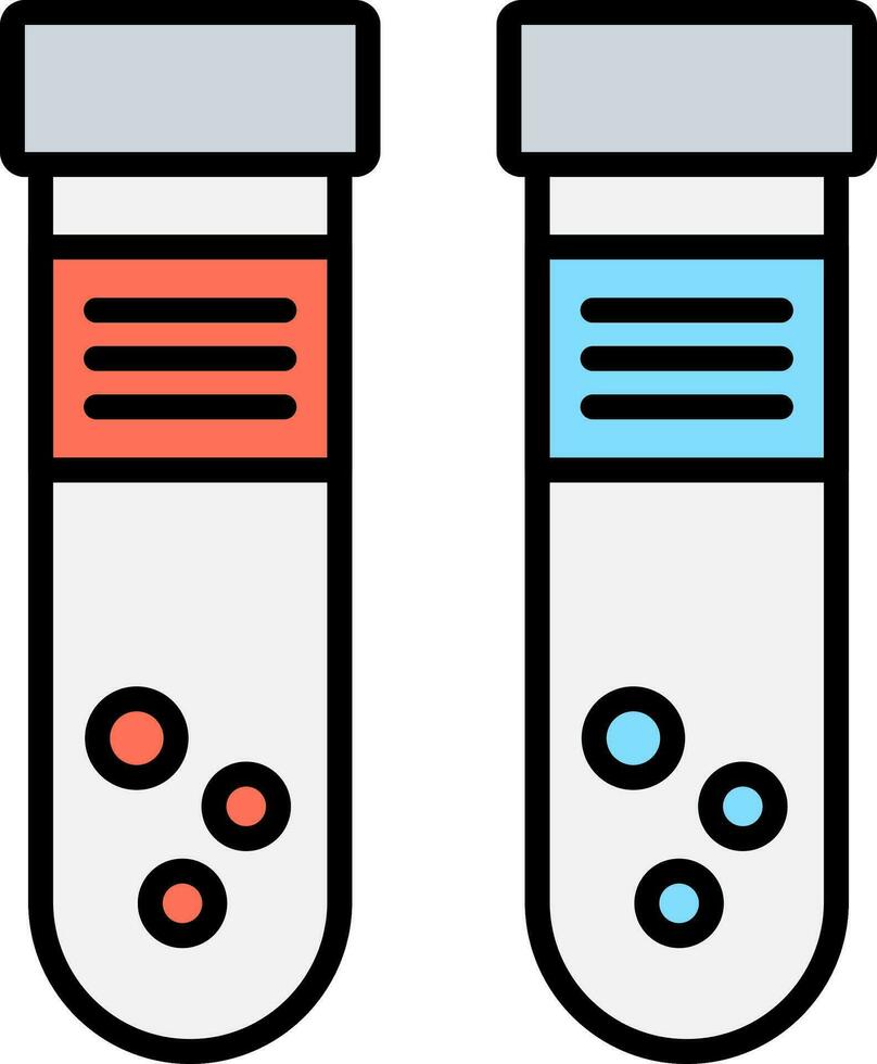 icône remplie de ligne de tube à essai vecteur