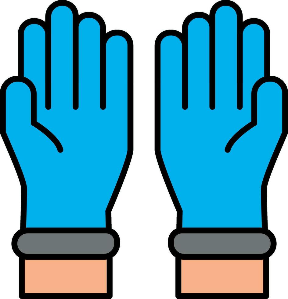 protecteur gants ligne rempli icône vecteur