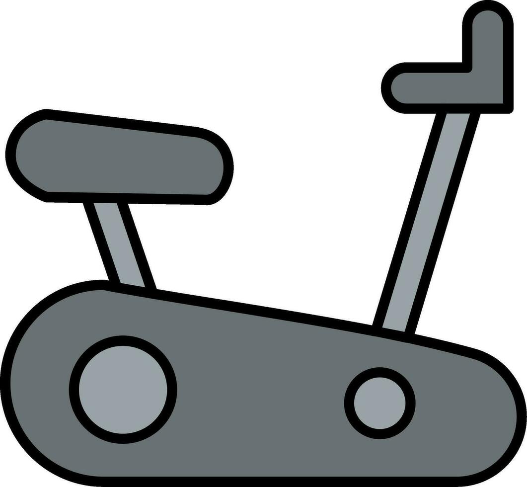 exercice bicyclette ligne rempli icône vecteur