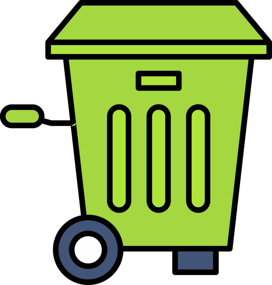 icône remplie de ligne de poubelle vecteur
