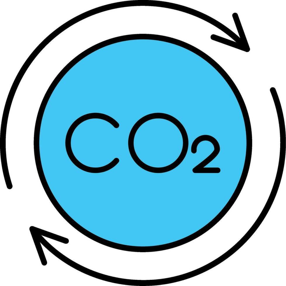 carbone cycle ligne rempli icône vecteur