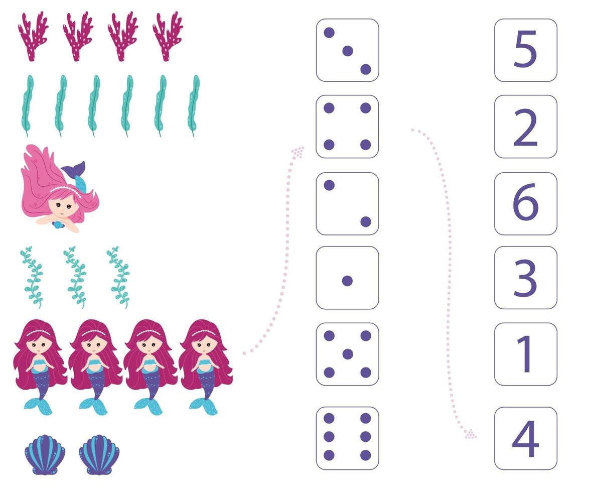 sirènes. feuille de travail pour l'enseignement des mathématiques et de la numératie. vecteur. vecteur