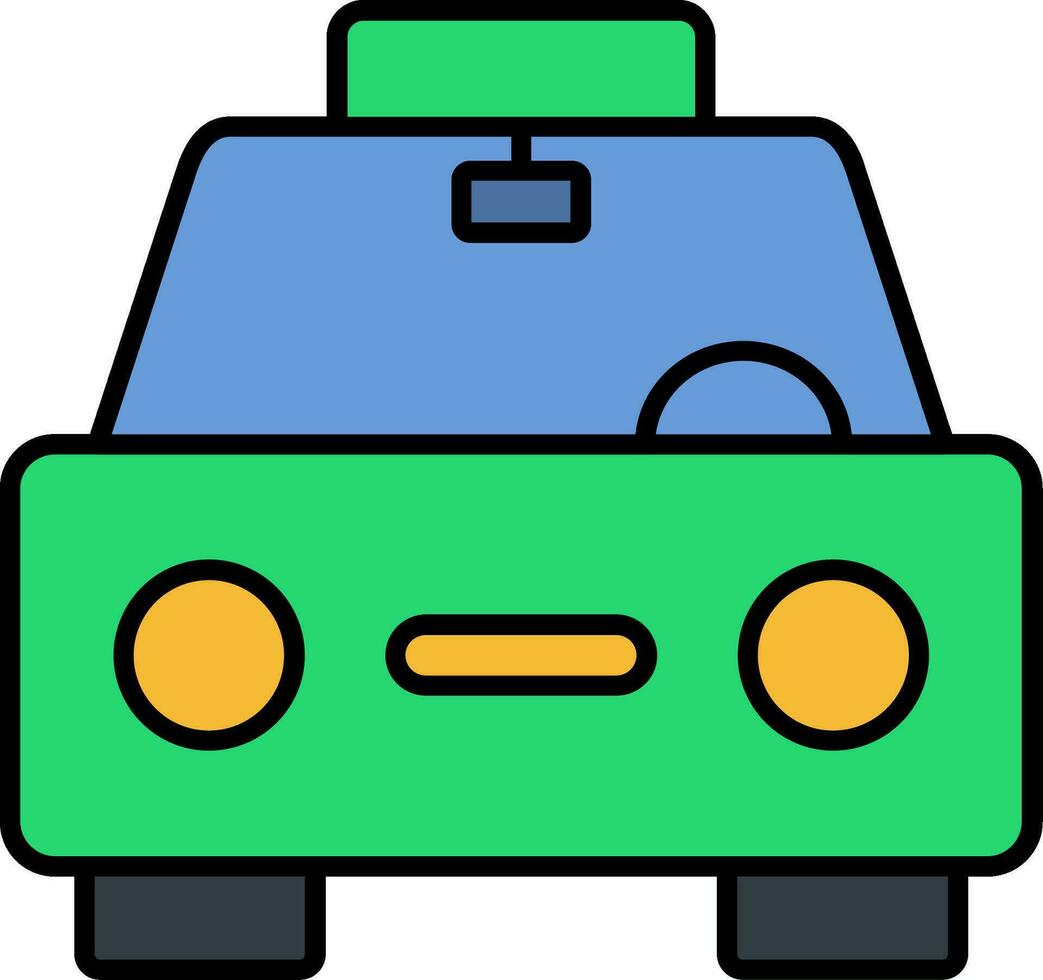 icône remplie de ligne de taxi vecteur