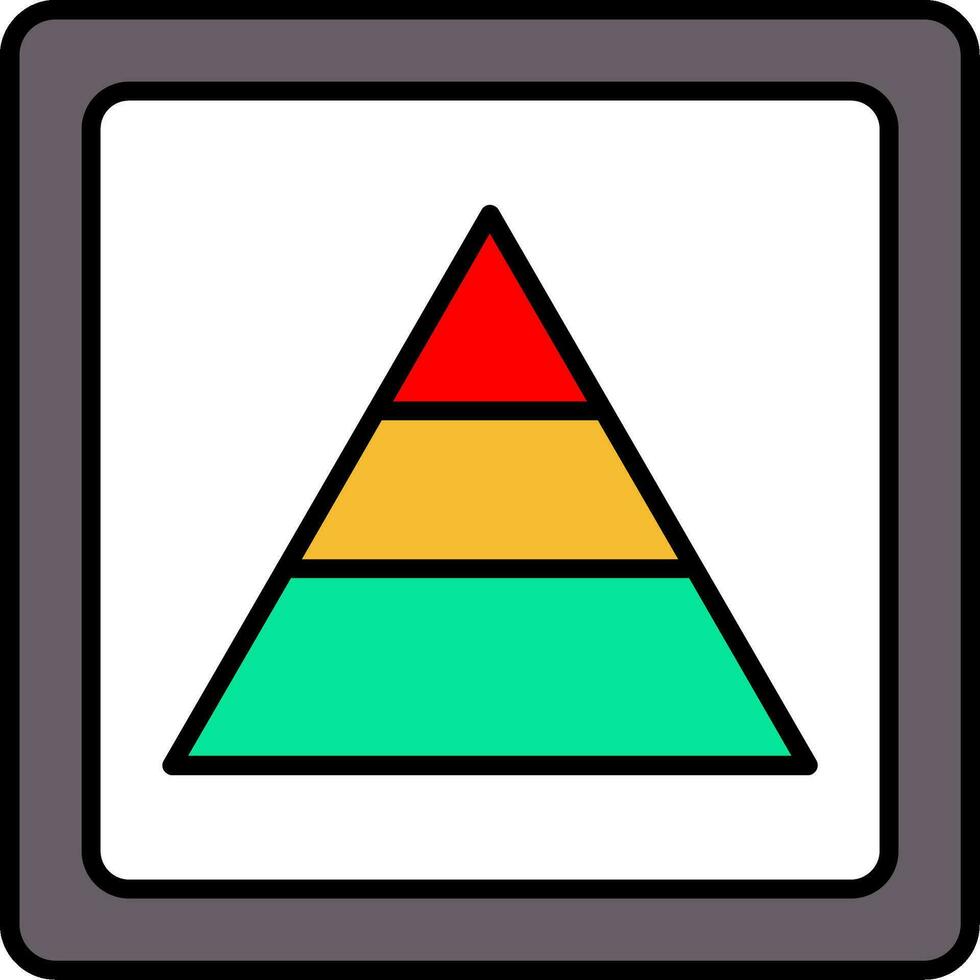 pyramide ligne rempli icône vecteur