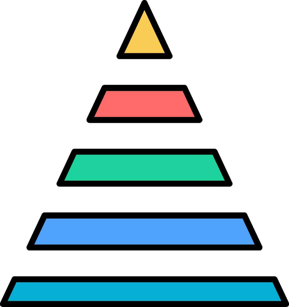 icône remplie de ligne de graphique pyramidal vecteur