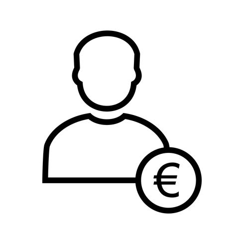 Euro avec Man Vector Icon