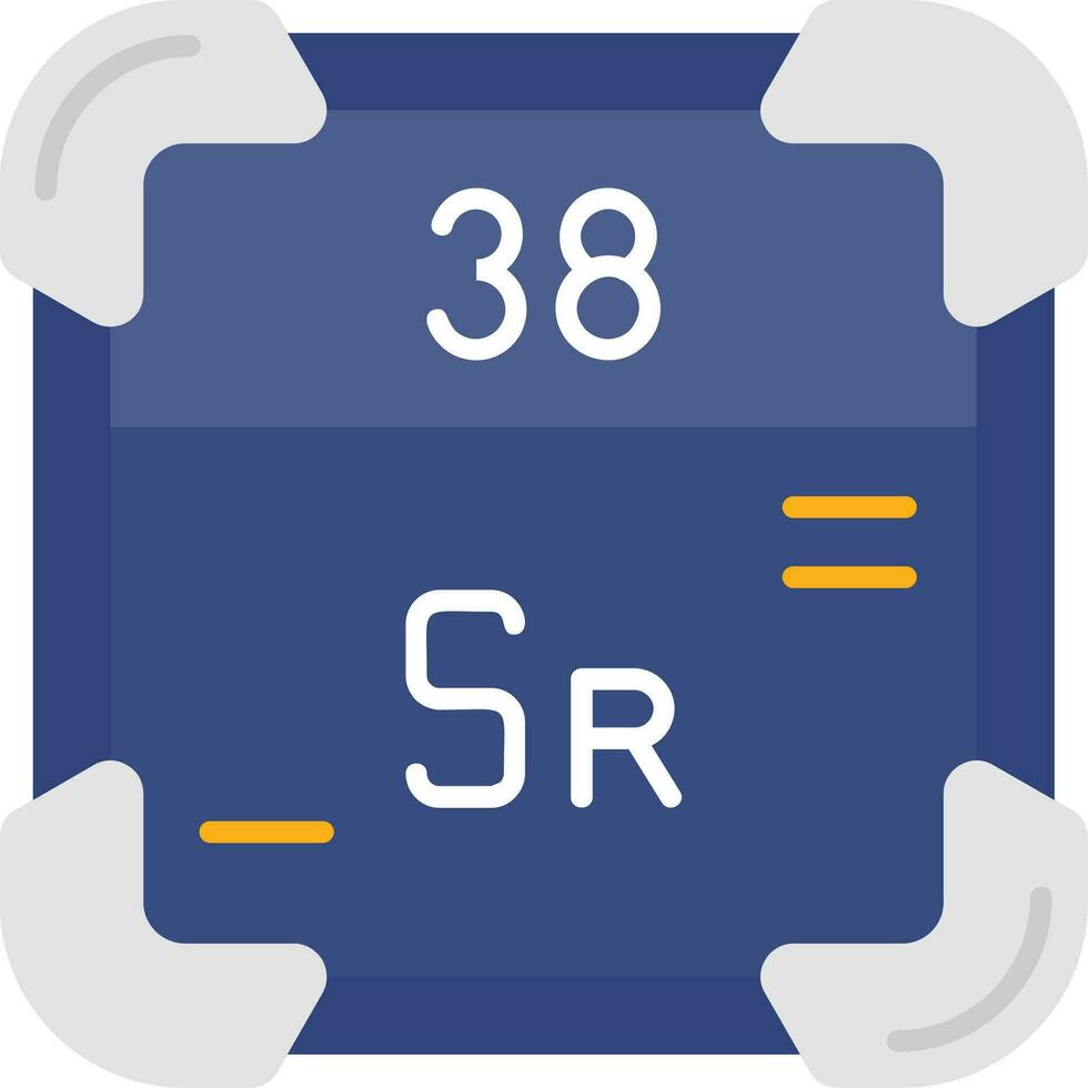 strontium ligne rempli icône vecteur