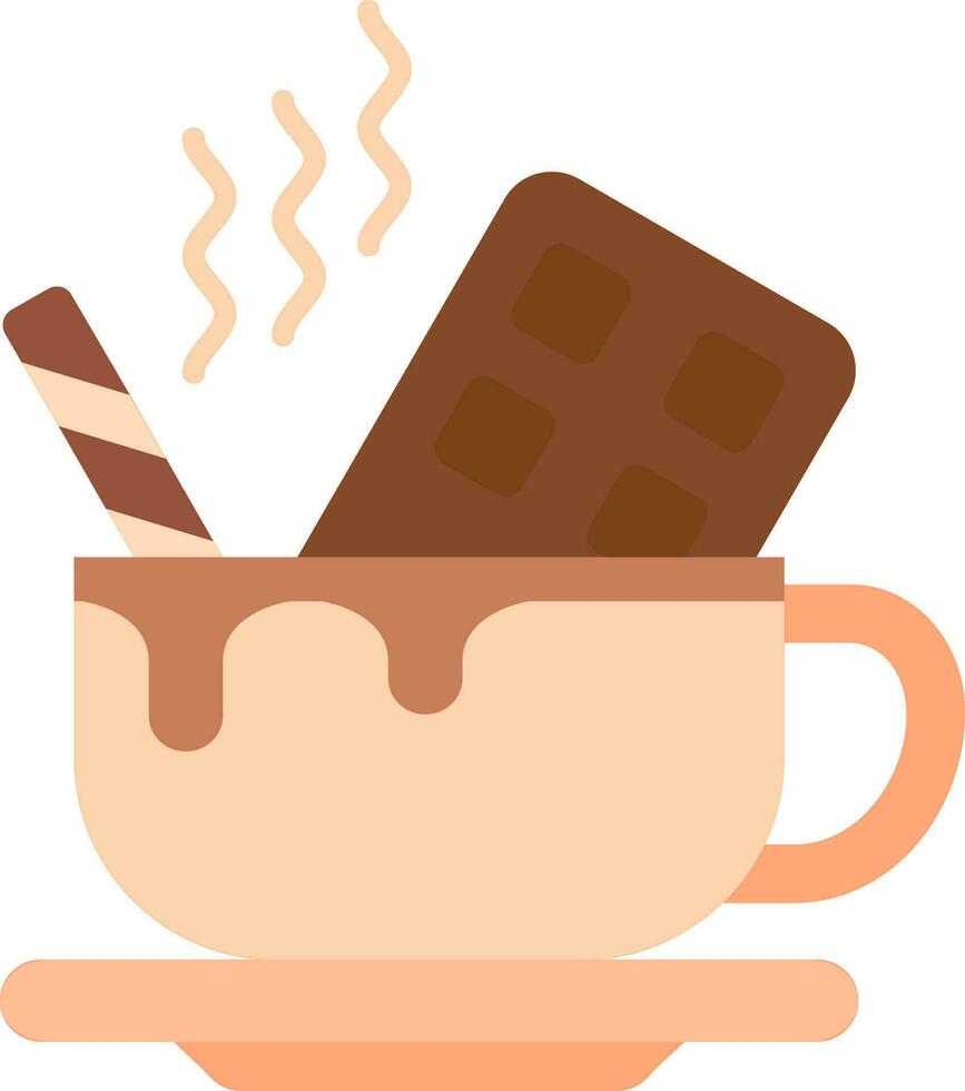 chaud Chocolat ligne rempli icône vecteur