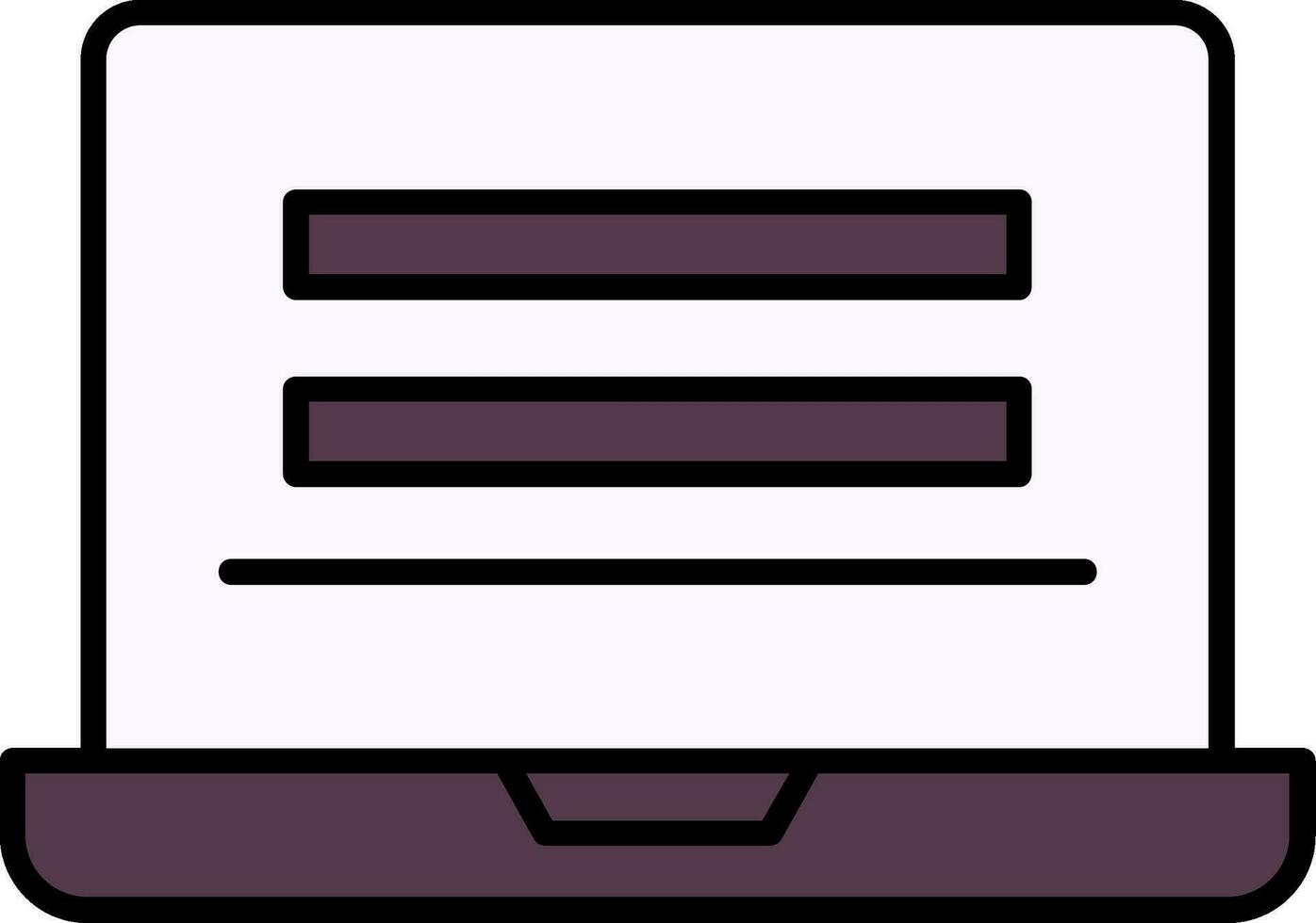 icône remplie de ligne d'ordinateur portable vecteur