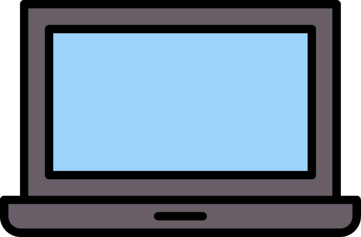 icône remplie de ligne d'ordinateur portable vecteur