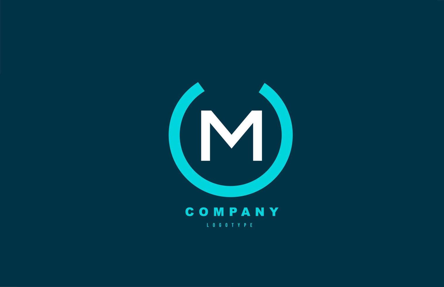 m blanc et bleu lettre logo alphabet icône design pour entreprise et entreprise vecteur