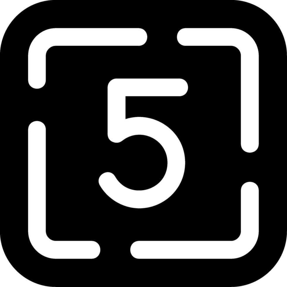 cinq glyphe icône vecteur