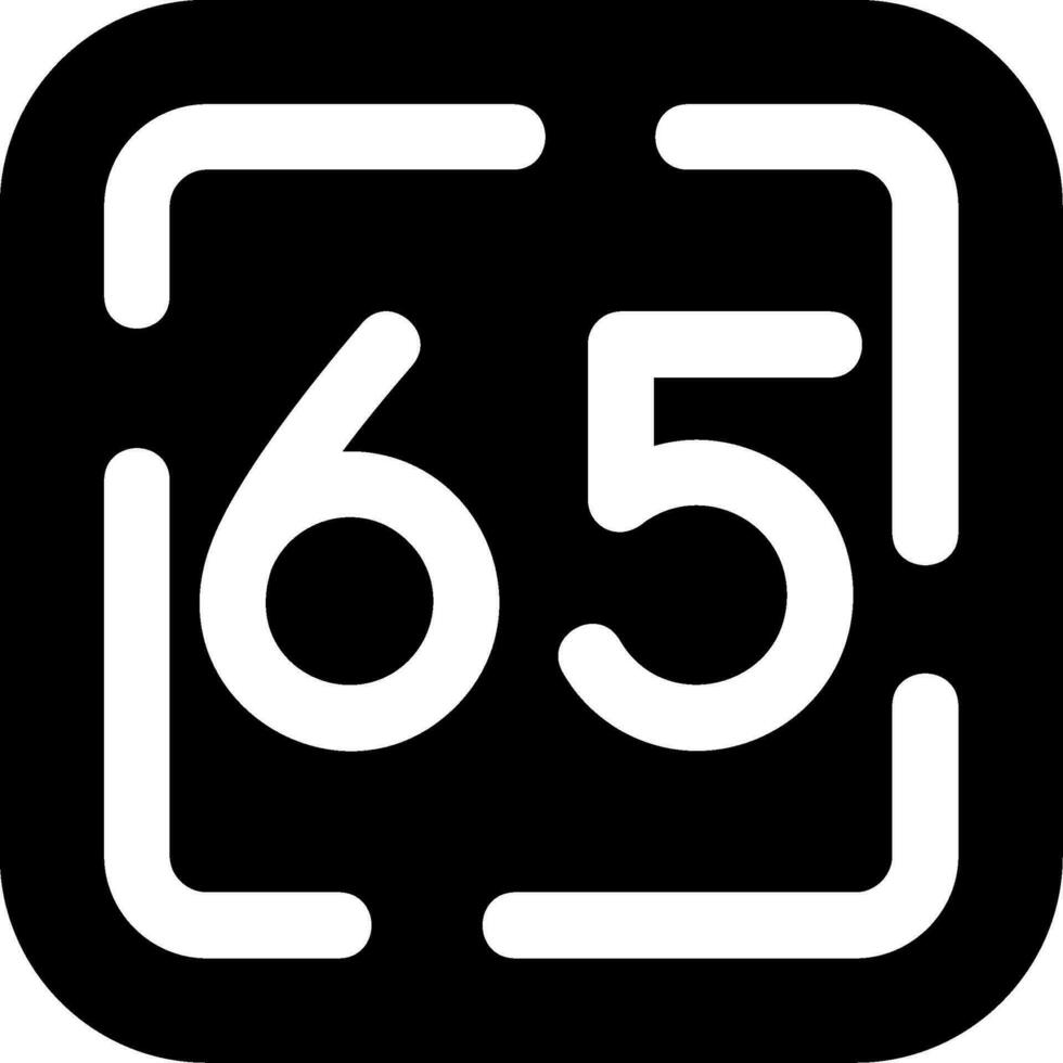 soixante cinq glyphe icône vecteur