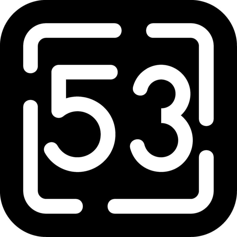 cinquante Trois glyphe icône vecteur