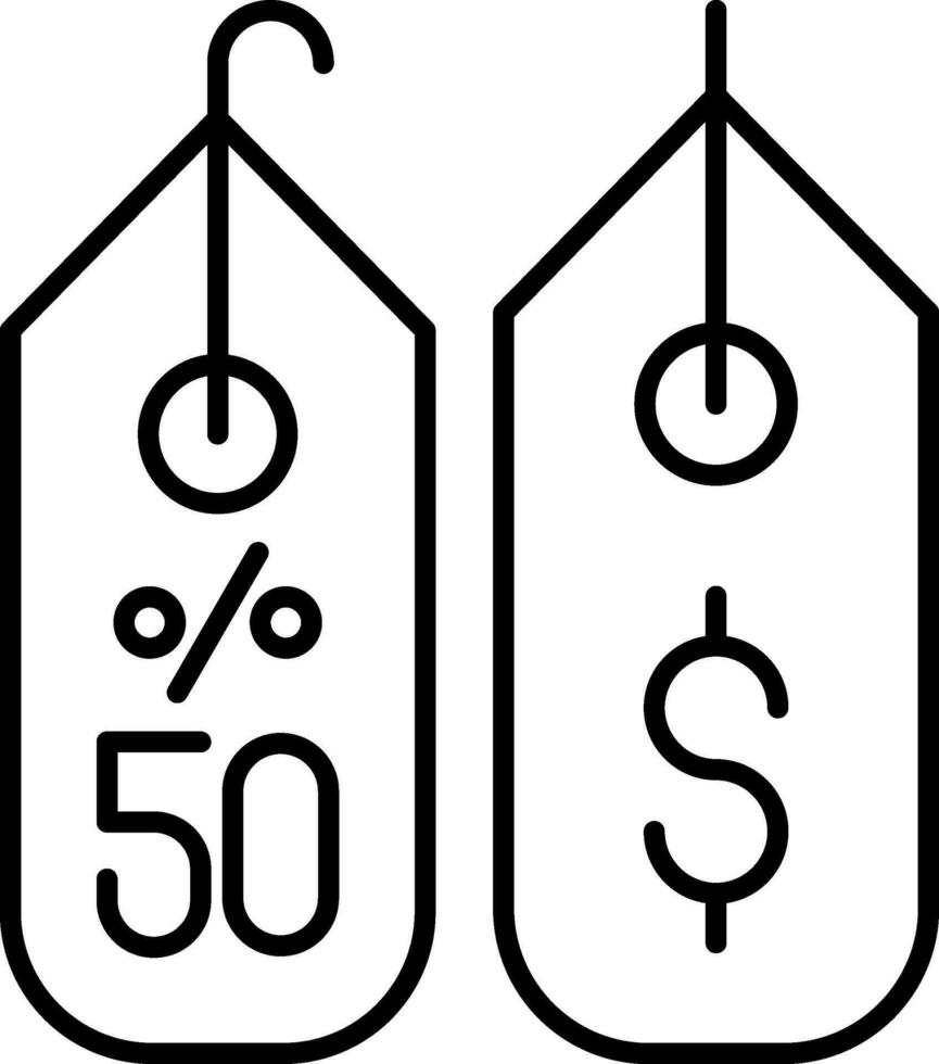 50 pour cent ligne icône vecteur