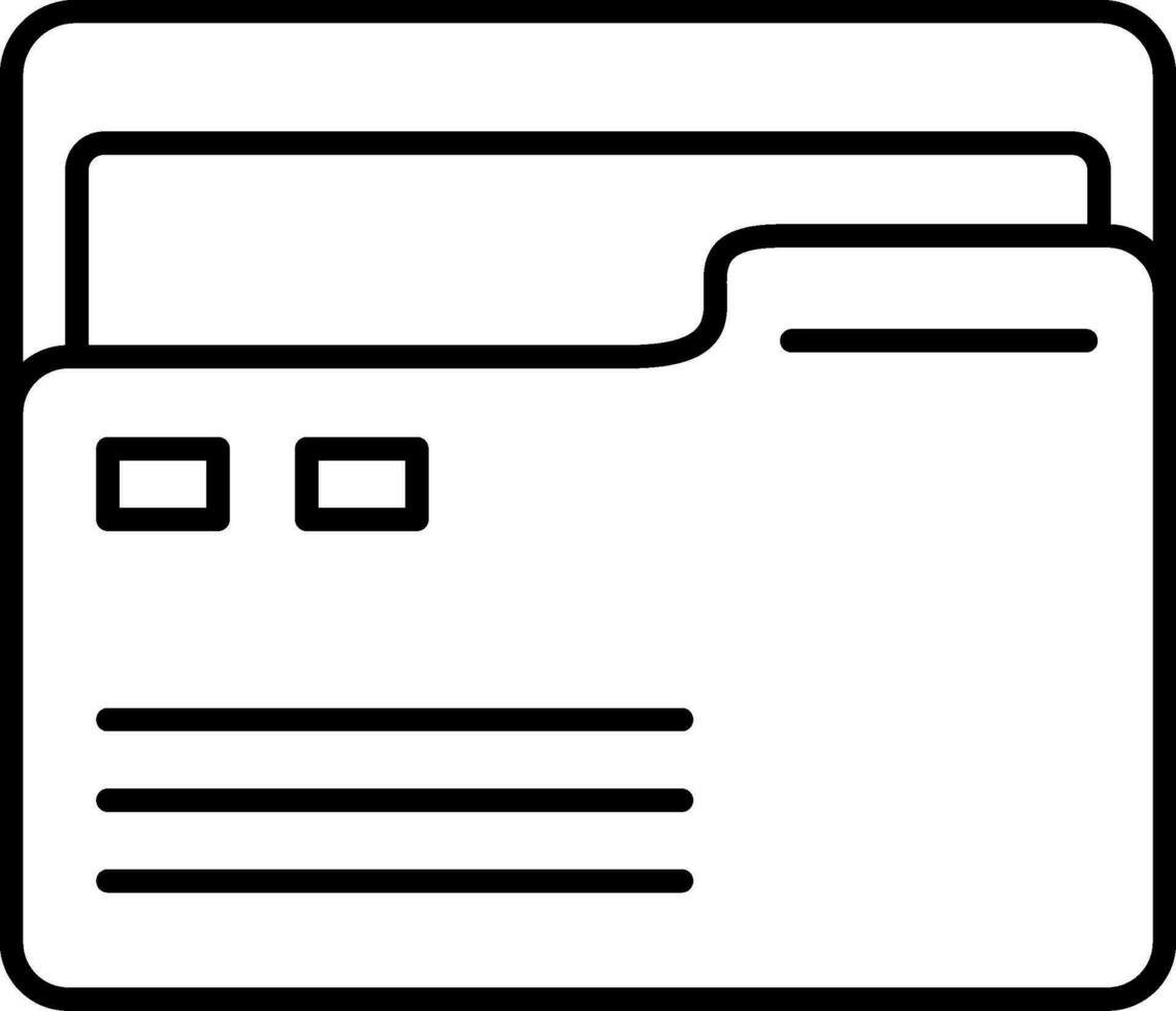 icône de ligne de dossier vecteur