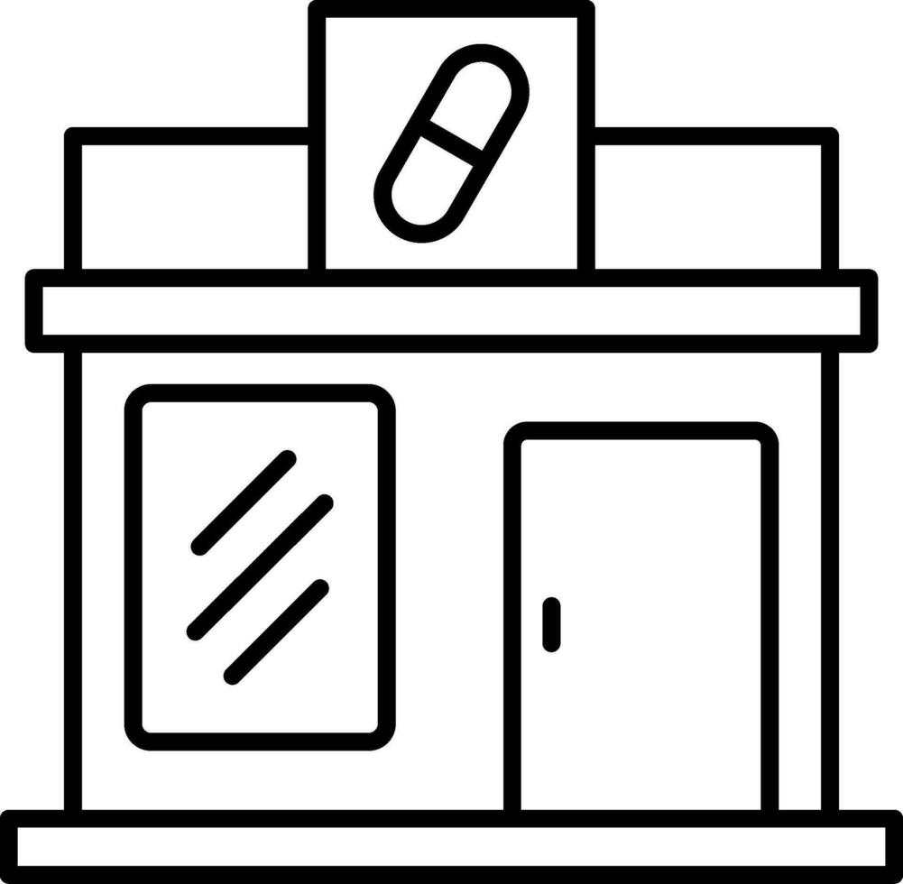 icône de ligne de pharmacie vecteur