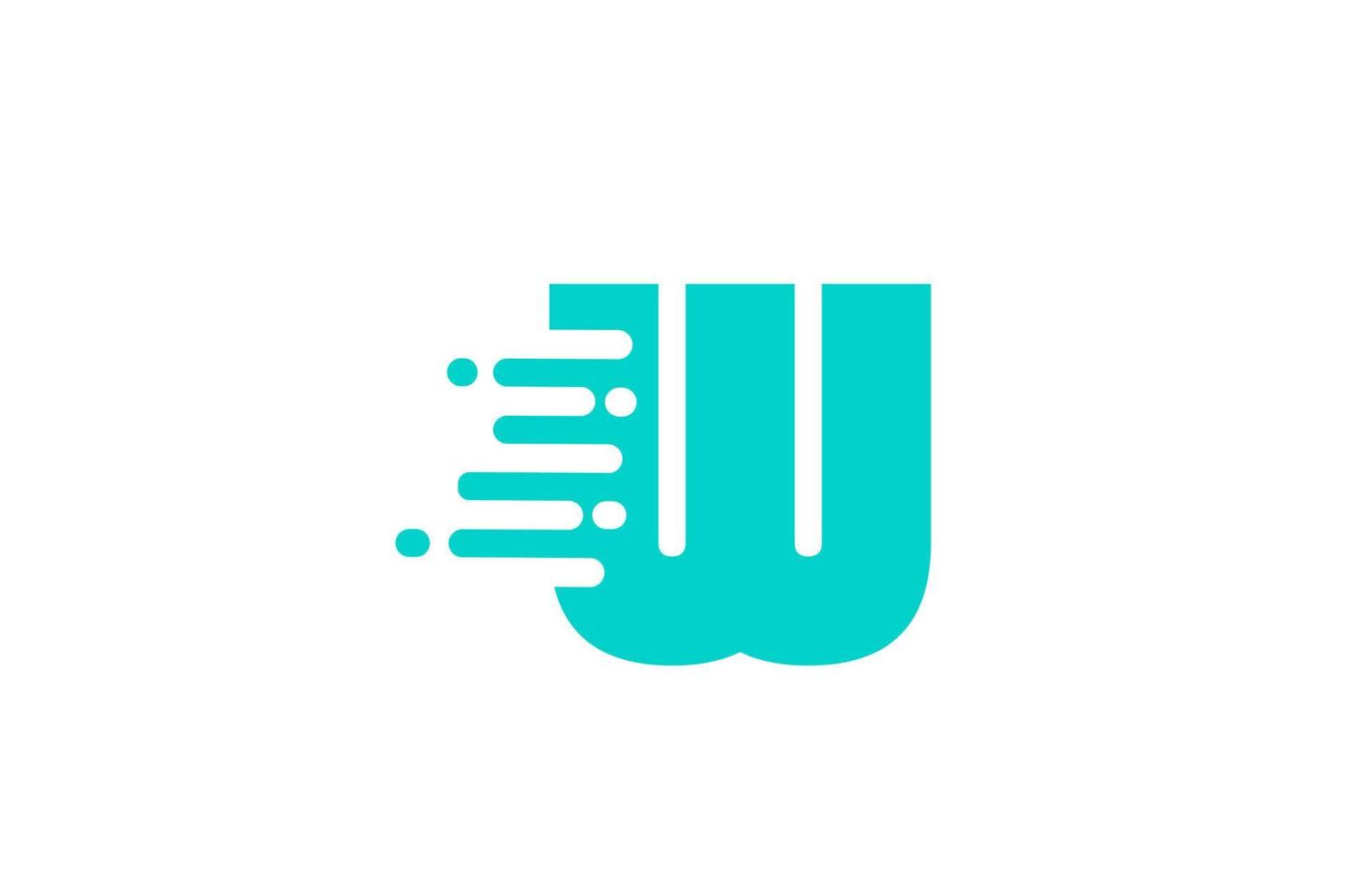 icône verte du logo de la lettre de l'alphabet w pour les entreprises et l'entreprise vecteur