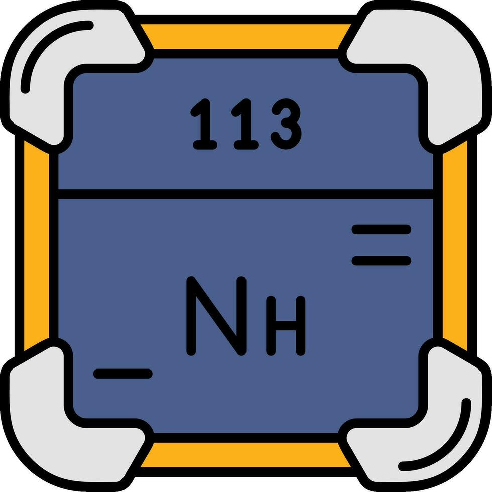 nihonium ligne rempli icône vecteur