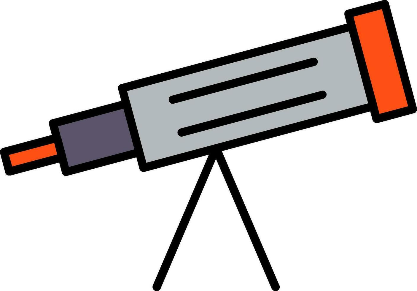 icône remplie de ligne de télescope vecteur
