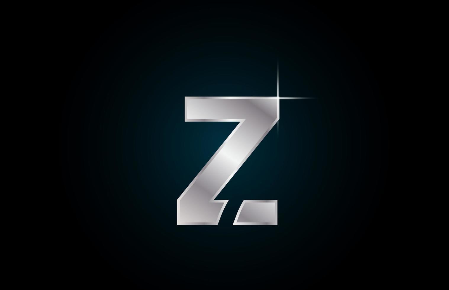 z argent métal lettre alphabet icône du logo pour les entreprises et les entreprises avec design spark vecteur