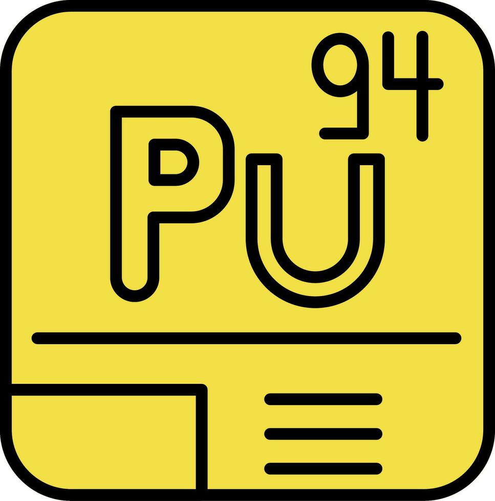 plutonium ligne rempli icône vecteur