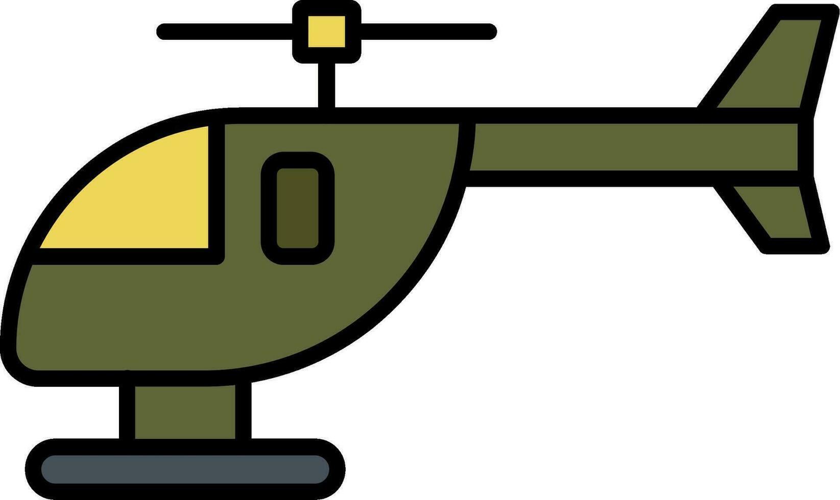 icône remplie de ligne d'hélicoptère vecteur