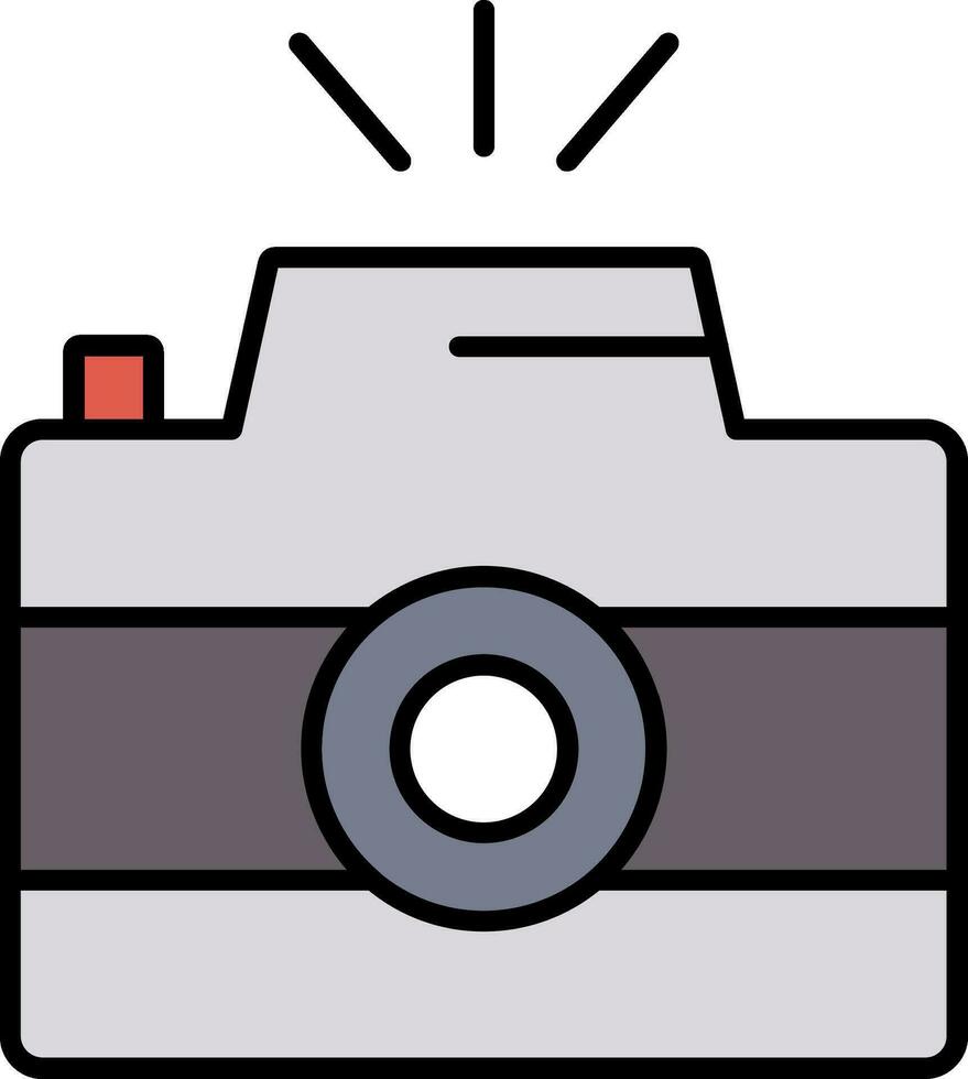 photo caméra ligne rempli icône vecteur