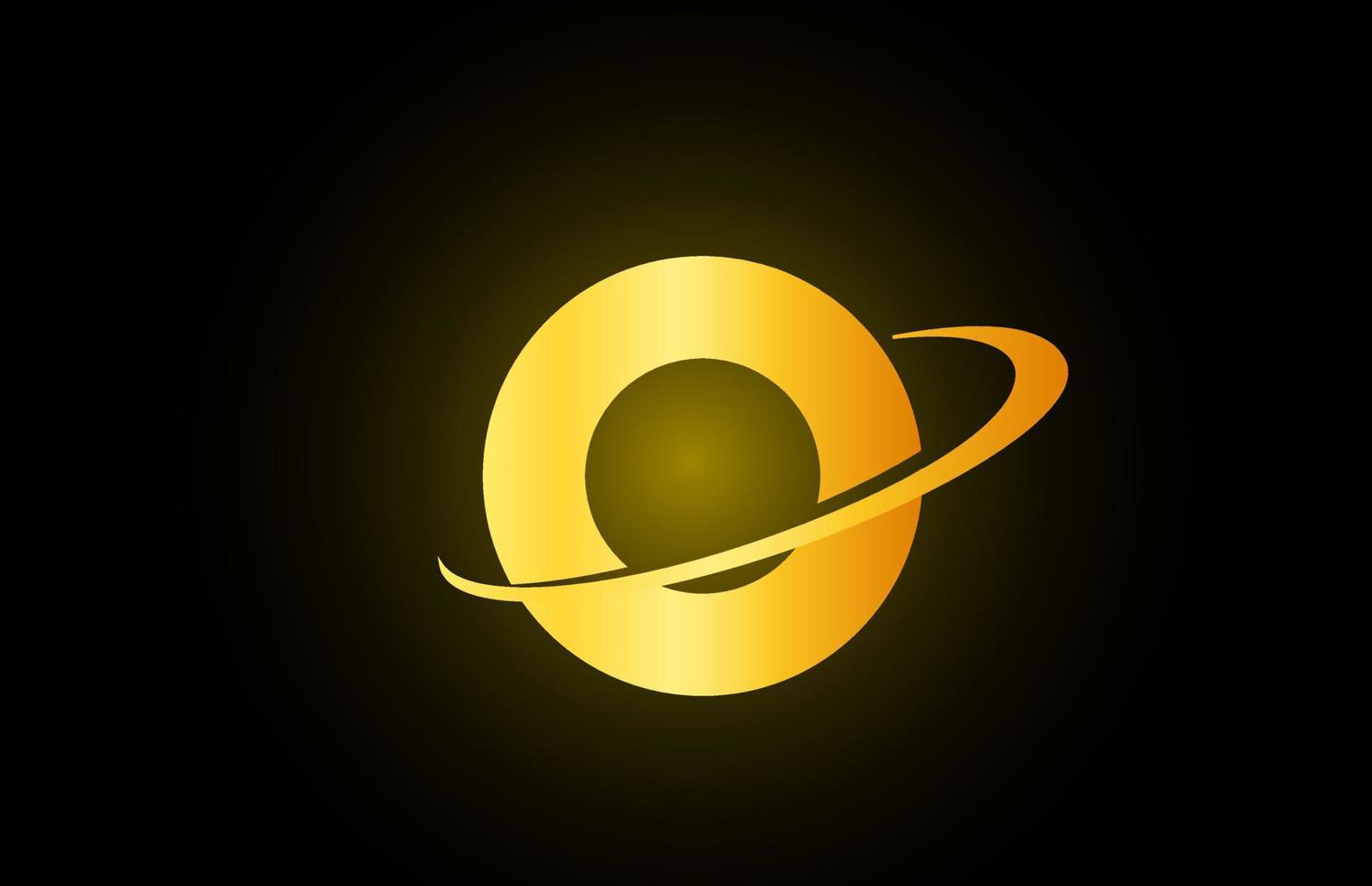 o icône du logo de la lettre de l'alphabet pour les entreprises et les entreprises avec un design en or vecteur