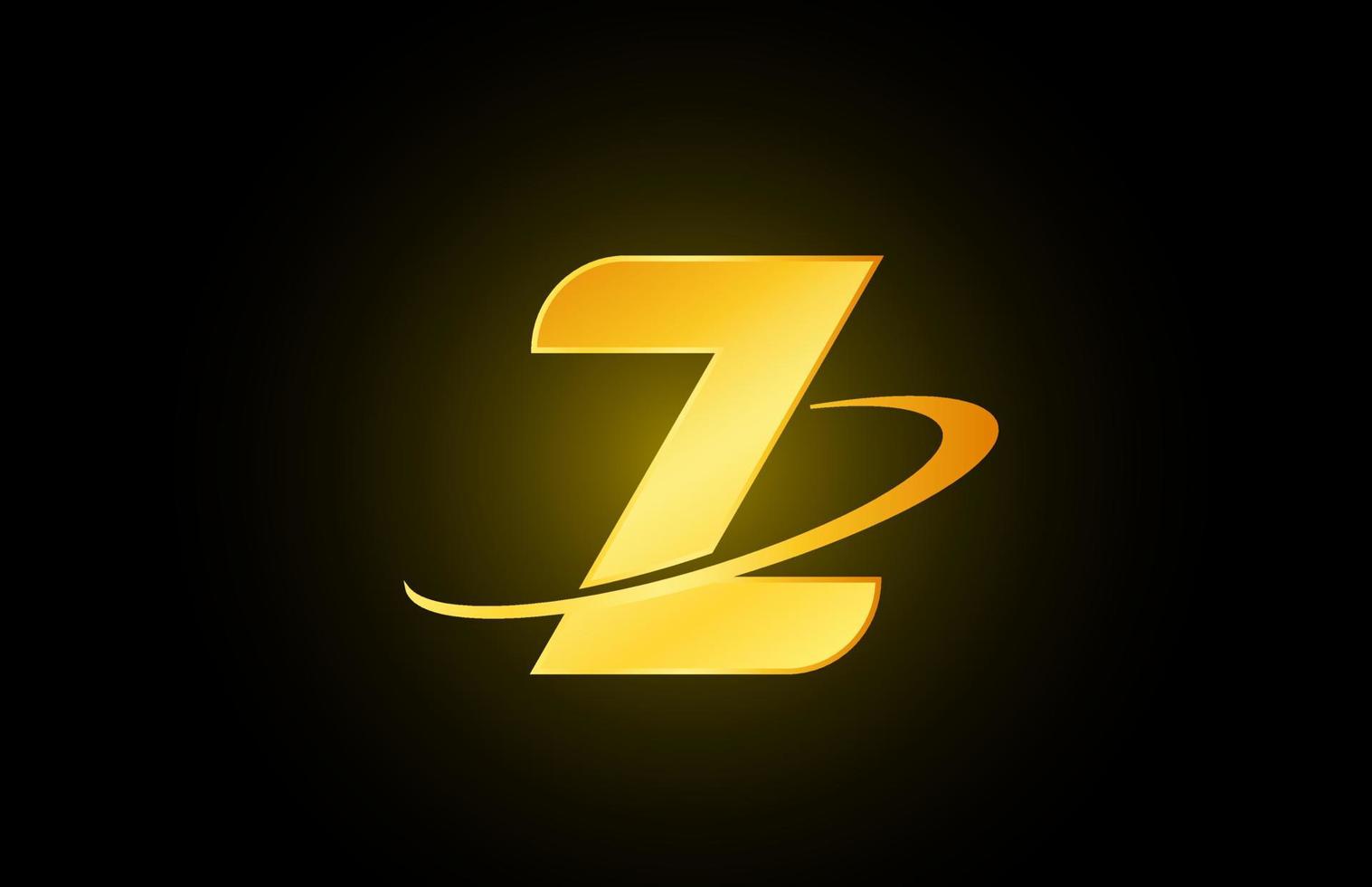 icône du logo lettre alphabet z pour entreprise et société avec design or vecteur