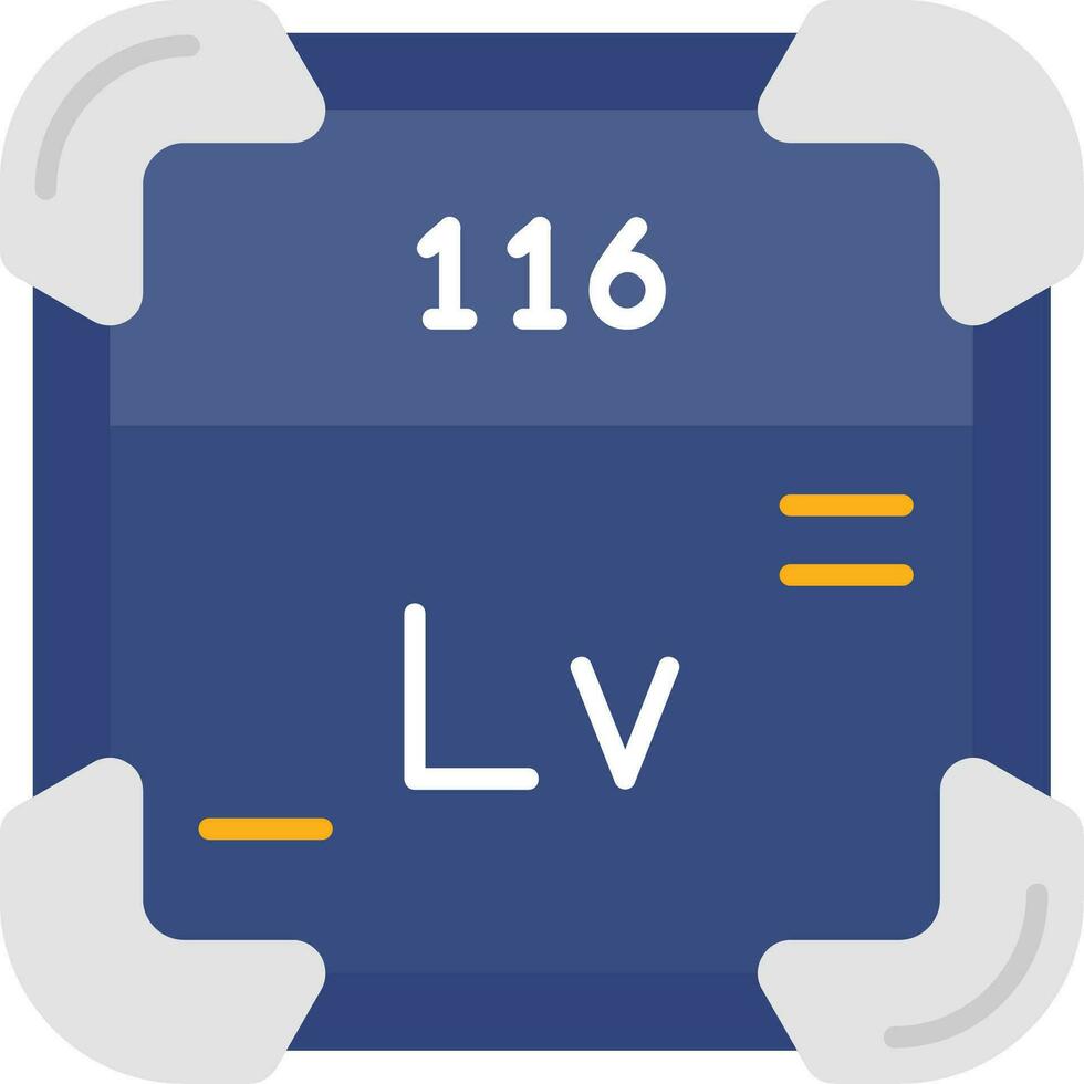 livermorium ligne rempli icône vecteur