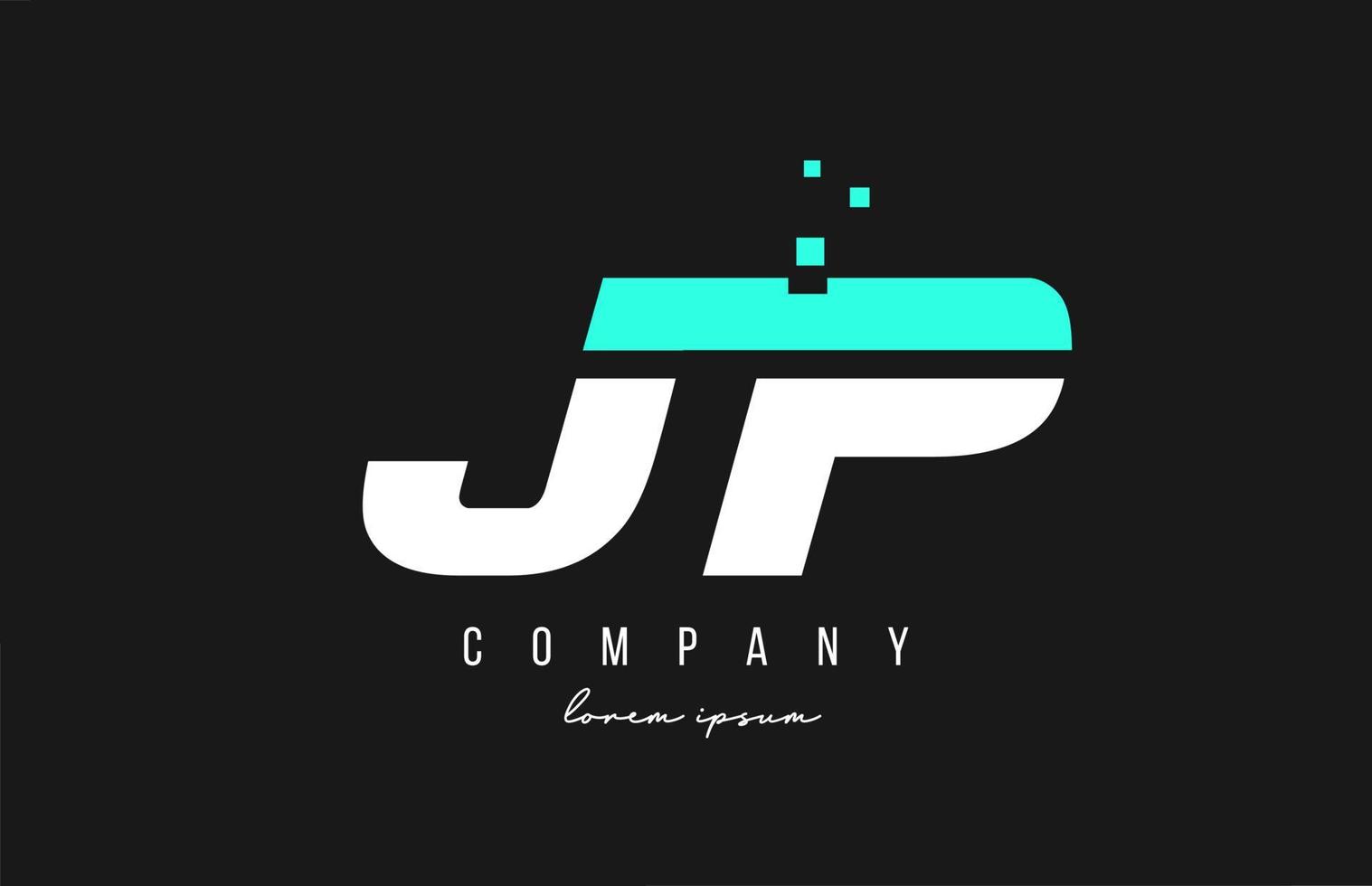 combinaison de logo de lettre alphabet jp jp en bleu et blanc. conception d'icônes créatives pour les entreprises et les entreprises vecteur