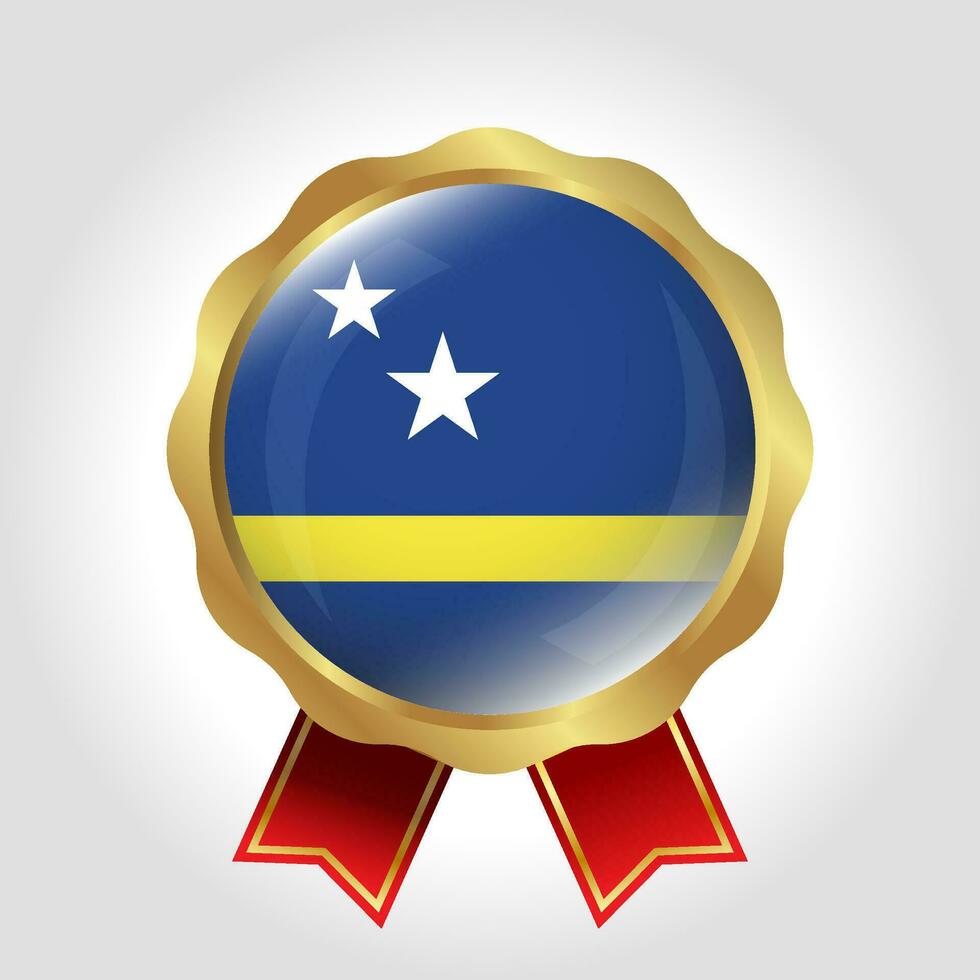 Créatif Curacao drapeau étiquette vecteur conception