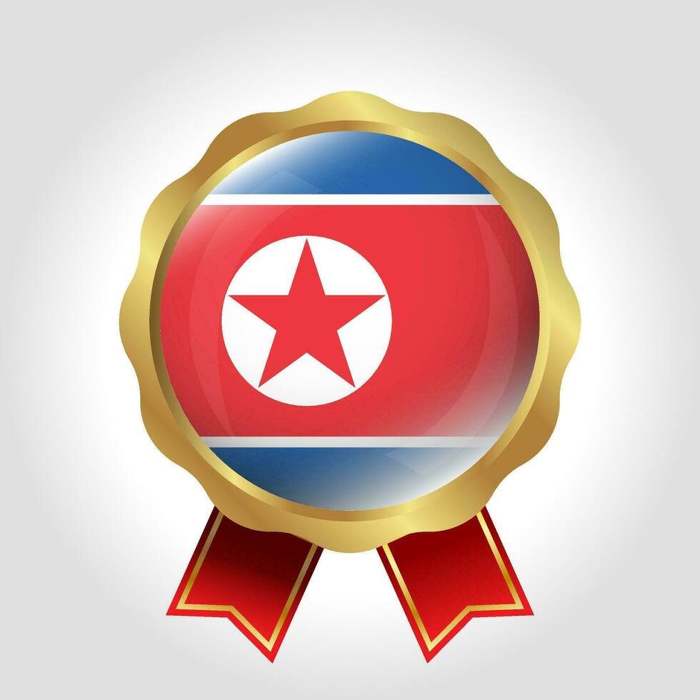 Créatif Nord Corée drapeau étiquette vecteur conception