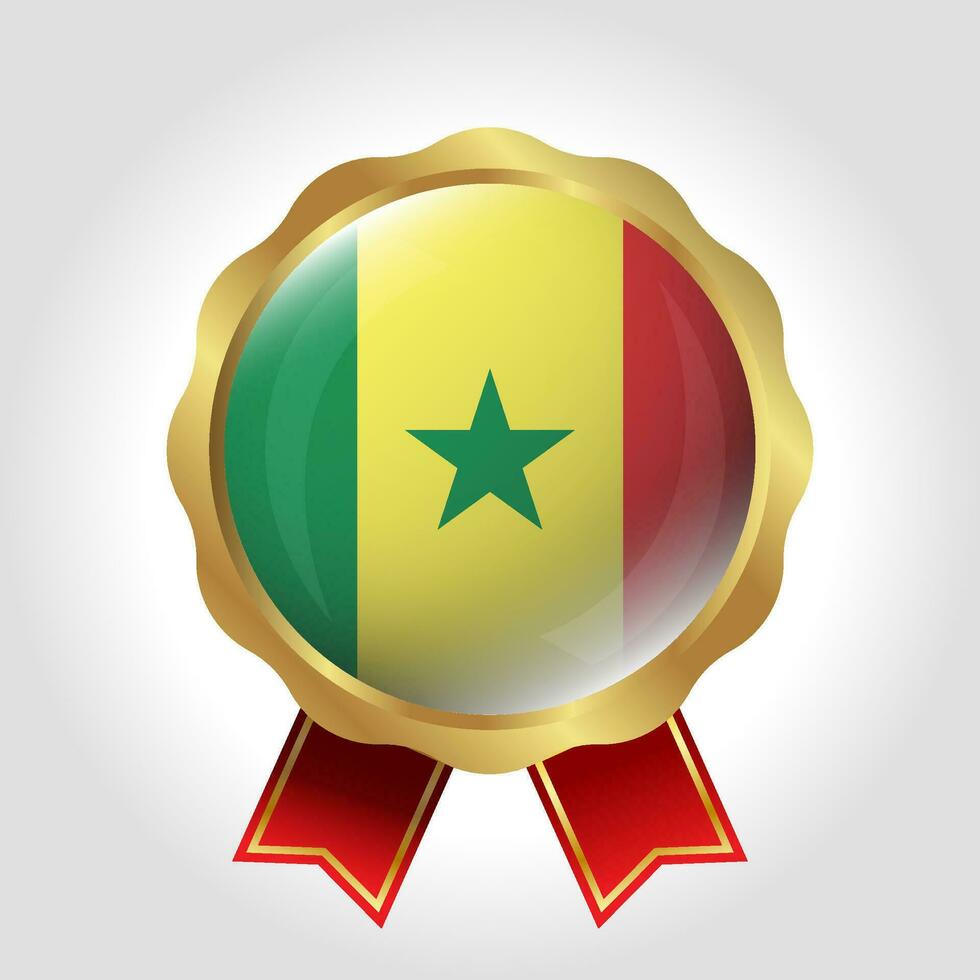 Créatif Sénégal drapeau étiquette vecteur conception