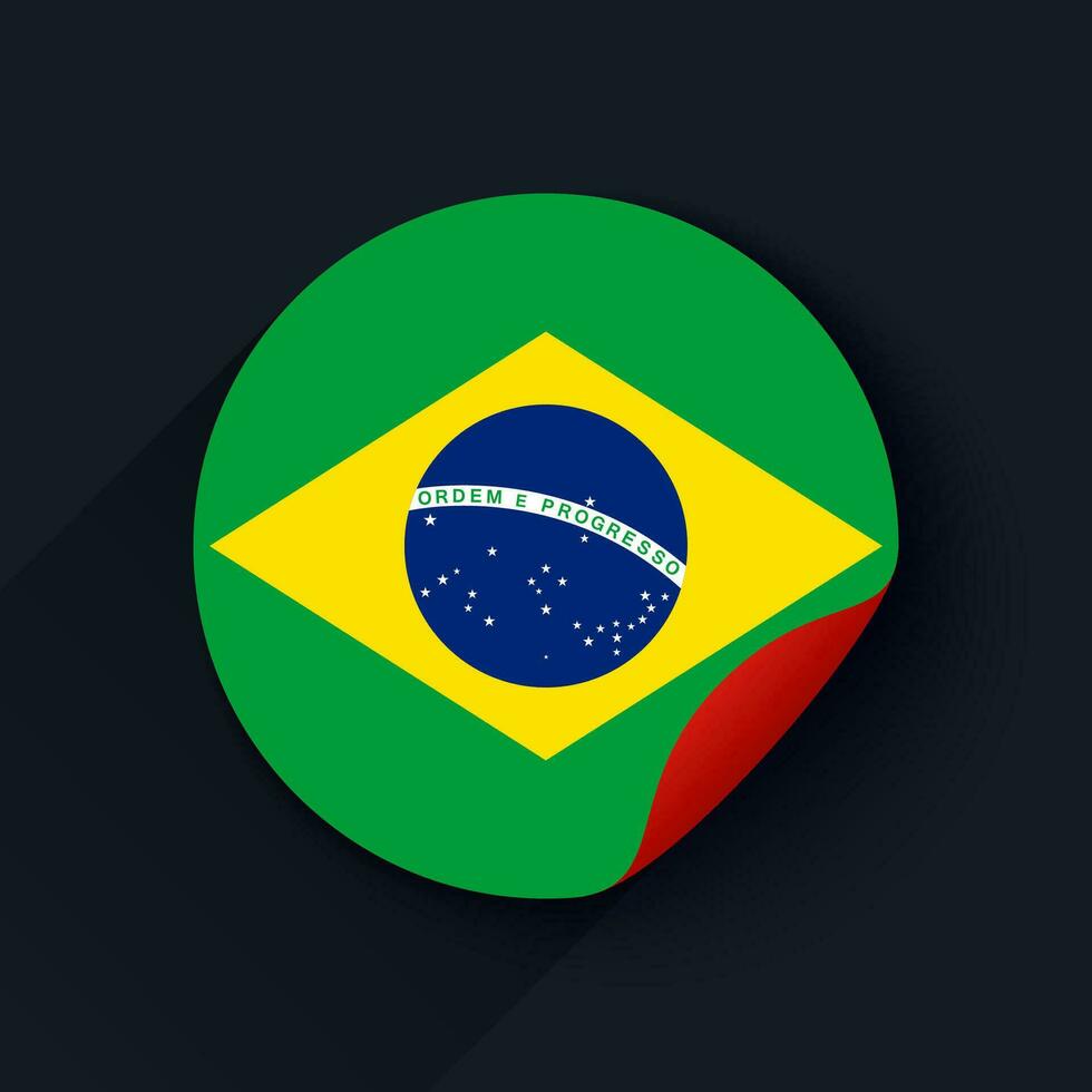Brésil drapeau autocollant vecteur illustration
