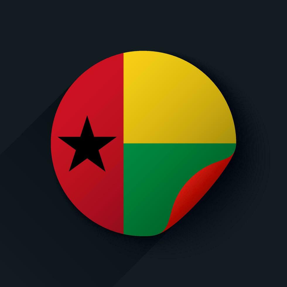 Guinée Bissau drapeau autocollant vecteur illustration