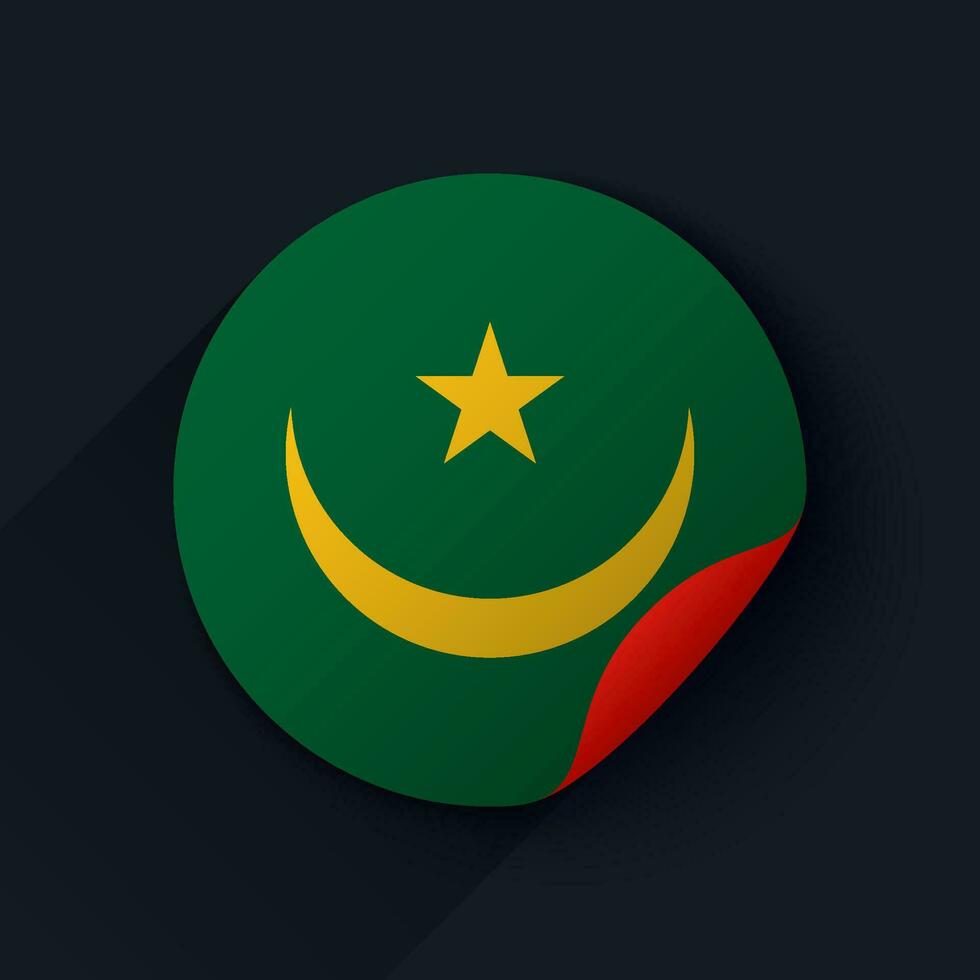 Mauritanie drapeau autocollant vecteur illustration