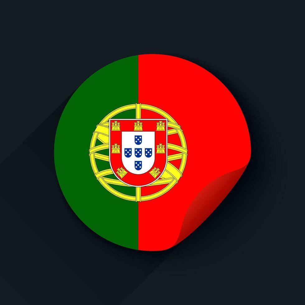 le Portugal drapeau autocollant vecteur illustration