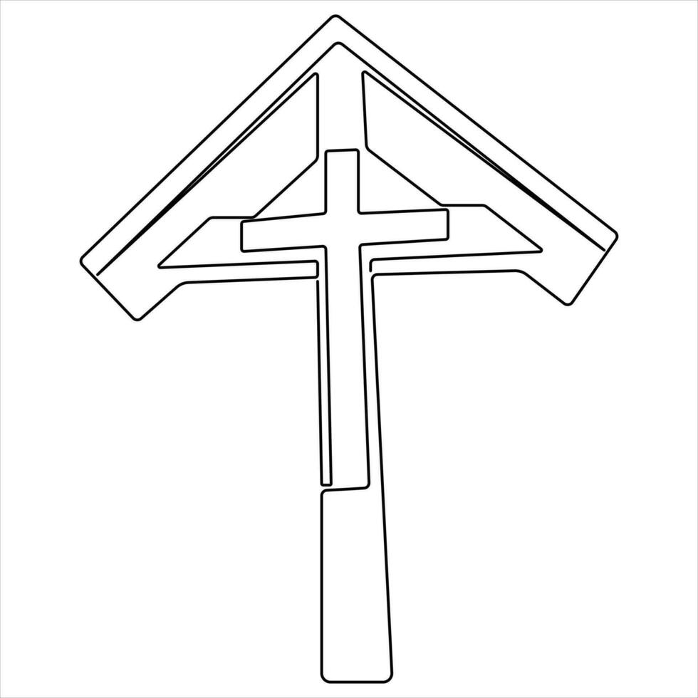 continu Célibataire ligne art symbole de religion vecteur illustration traverser symbole de christianisme