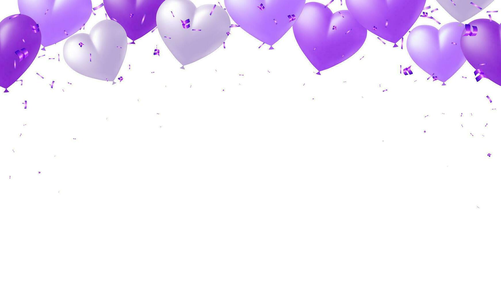 violet cœur ballon Cadre bannière pour Valentin, mère, festival, carnaval, fête vecteur