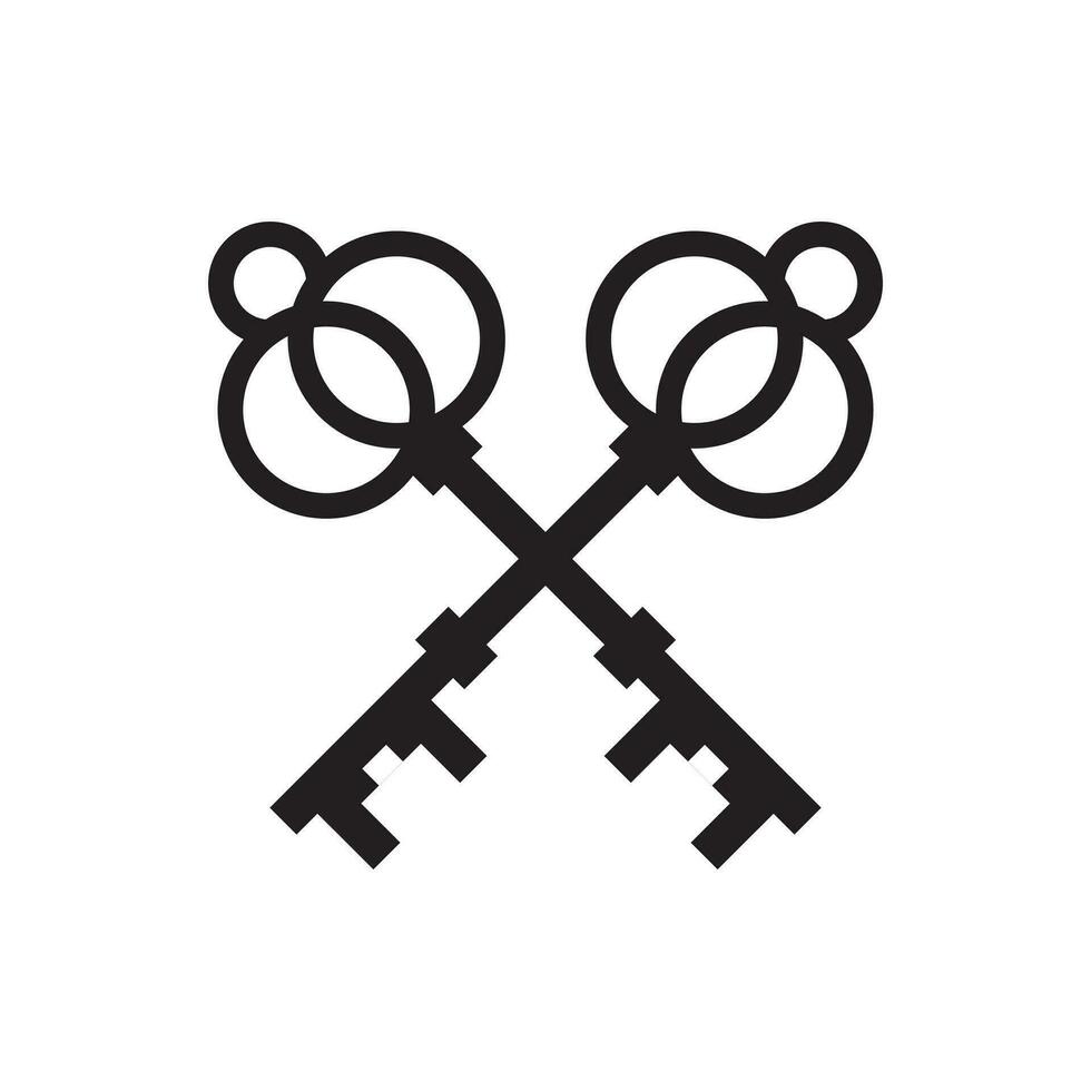 luxe Royal clé logo ou icône conception vecteur